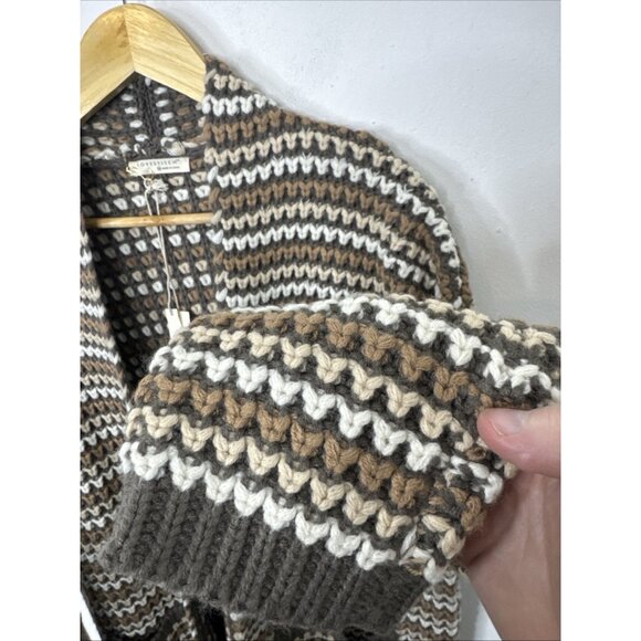 NWT Love stitch Lovestich Woman M Coatigan Cardigan Sweater Knit Brown - Picture 2 of 6